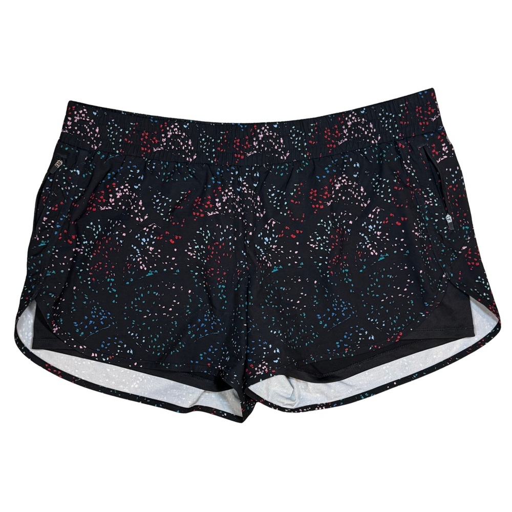 Avia | Women's Black Shorts with Colorful Pattern | Size XXL (20)